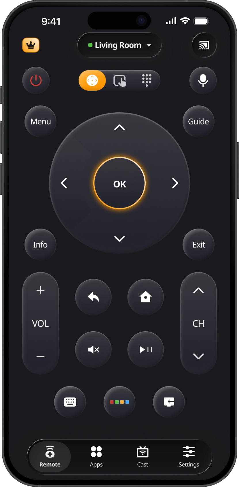 iMote remote on a phone